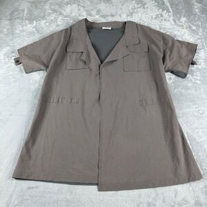Rivamonti Open Style Shirt Women Medium Gray Quiet Luxury Old Money‎ Minimalist